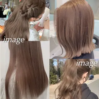 セミロング カラー 🥞ベージュ系カラー 【すずきりほ】🥞のヘアスタイル