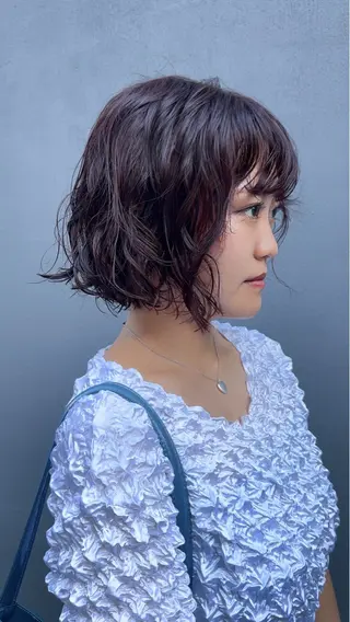 ショート カラー パーマ Qin shaire salon 原宿所属・🌿パーマ/ボブ/ レイヤー/Mikiのヘアスタイル
