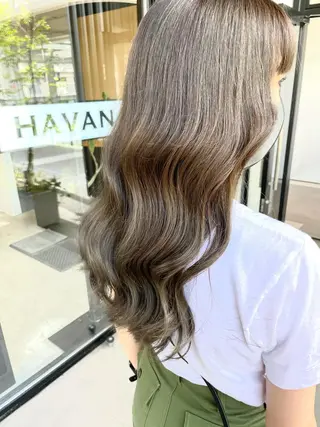 ロング カラー マエダ リョウのヘアスタイル