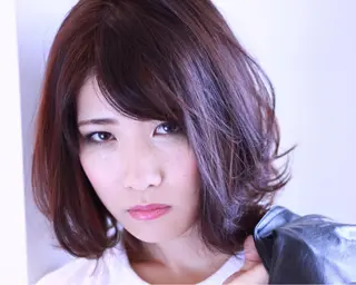 ミディアム カラー パーマ 安藤 明日翔のヘアスタイル