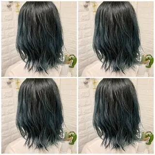 セミロング カラー ハイトーン/ブリーチ 山崎 悠次のヘアスタイル