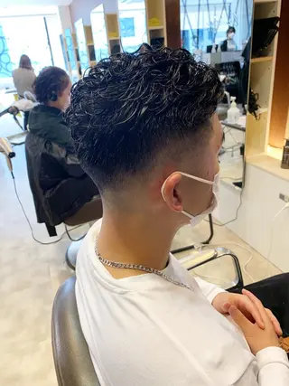 ショート メンズ メンズパーマ/難波/ 心斎橋　室園亮佑のヘアスタイル