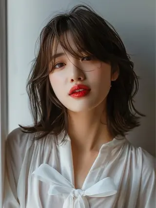 ミディアム 艶髪カラー💙ྀི/ アイ兼任👀/ミナルのヘアスタイル