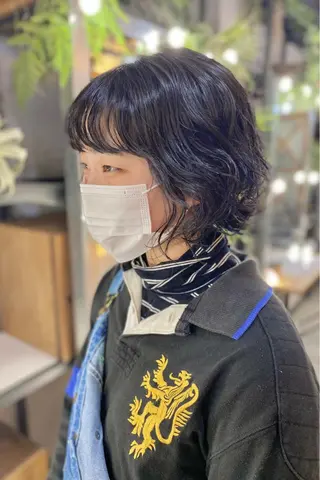 ミディアム パーマ 菊地 紗矢のヘアスタイル