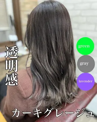 セミロング カラー 多賀 順平のヘアスタイル