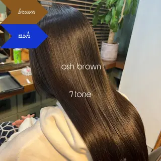 ロング カラー 髪質改善/美髪矯正/ ハッシュカット/韓国のヘアスタイル