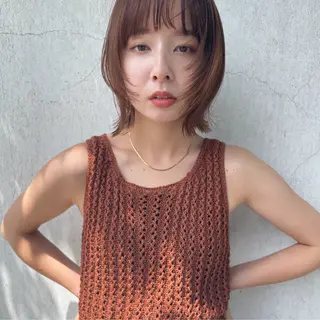 ミディアム カラー 似合わせヘア🤍 面田法子のヘアスタイル