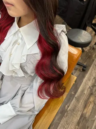 ロング カラー ブリーチ毛対応酸性 ストレート🌈サキのヘアスタイル