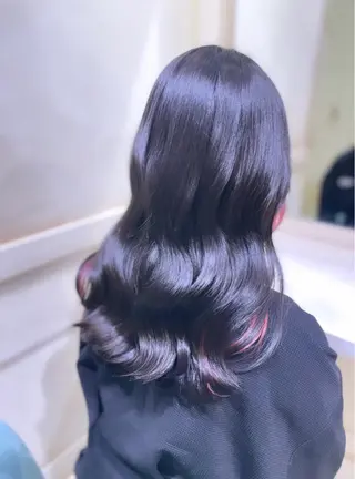 ロング カラー 🌷ピンク/韓国風 暖色カラー ゆい🌷のヘアスタイル