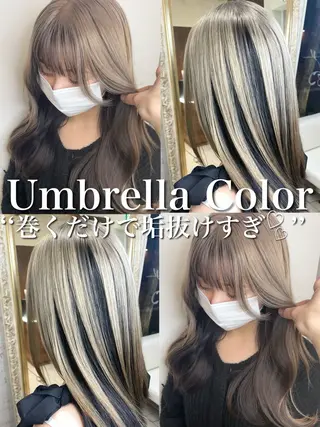 セミロング カラー matiz マティス　表参道所属・💚アンブレラカラー 髪質改善　丸尾】のヘアスタイル