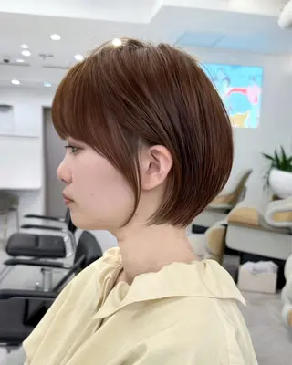 ショート ショートヘア くすみカラー、大場猛のヘアスタイル