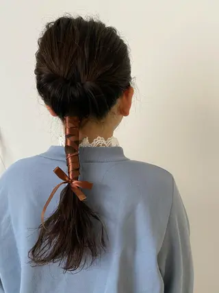 セミロング ヘアアレンジ なかまみさと 🌼極上ヘッドスパのヘアスタイル