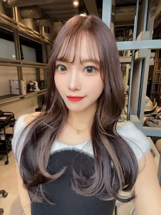 ロング カラー ベージュ/グレージュ 恵比寿/丸山陽平のヘアスタイル