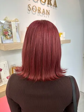 ミディアム カラー メンズカット ボブ/米崎駿也のヘアスタイル