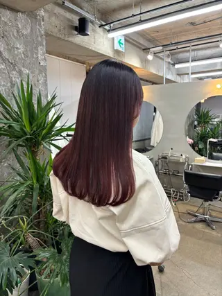 セミロング カラー パーマ タケデ スズカのヘアスタイル