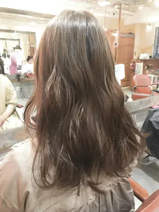 ミディアム カラー パーマ 増子 幹樹のヘアスタイル