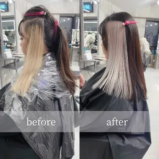 セミロング ハイトーン×エクステ 💞くるみのヘアスタイル