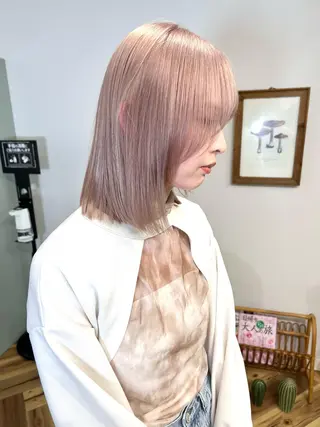 セミロング カラー ヘアアレンジ lani 天神大名/ブリーチのヘアスタイル