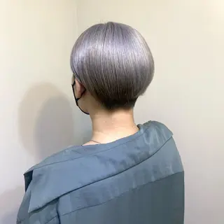 ショート カラー ブリーチ毛対応酸性 ストレート🌈サキのヘアスタイル