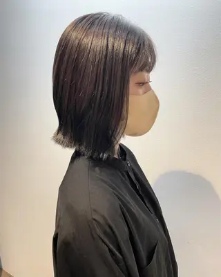 ミディアム カラー あやか/ベージュ /透け感カラーのヘアスタイル