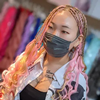 セミロング ヘアアレンジ scamp ★のヘアスタイル