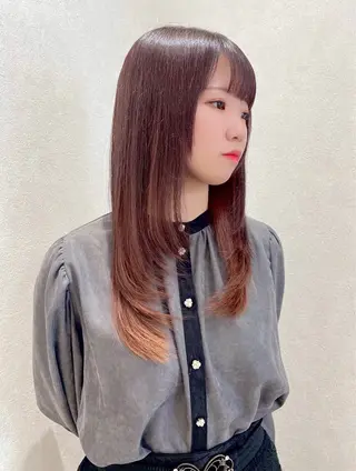 セミロング 艶髪ストレート 縮毛矯正🍀本田拓也のヘアスタイル