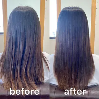 セミロング パーマ KIZU 髪質改善 オカルト怪談のヘアスタイル