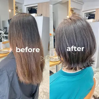 ミディアム カラー 藤本 静香のヘアスタイル