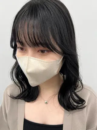 セミロング 韓国style Mifūのヘアスタイル