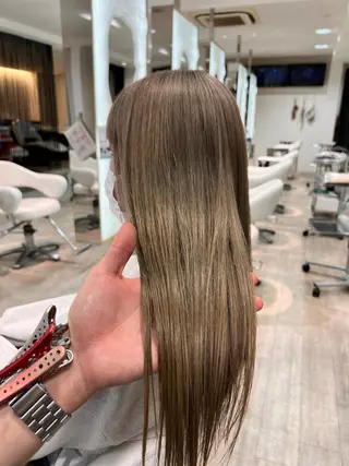 セミロング カラー 柳澤 和也のヘアスタイル