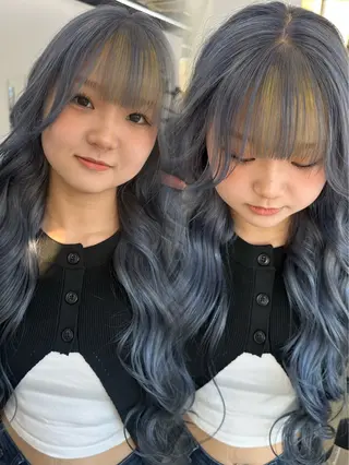 ロング カラー ヘアアレンジ GO TODAY シェアサロン 原宿本店所属・原宿ハイトーンカラー 🌼みるい🌼のヘアスタイル