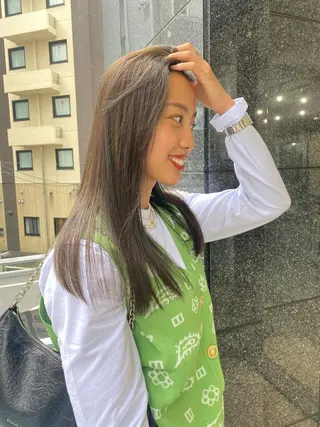 ロング カラー ヘアアレンジ ♡韓国風ヘア 🐈♡MIHOのヘアスタイル