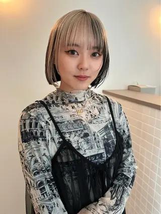 ショート カラー ブリーチ/似合わせ Kaito🦕/栄のヘアスタイル