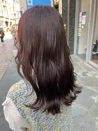 セミロング カラー 菅沼 紀世のヘアスタイル