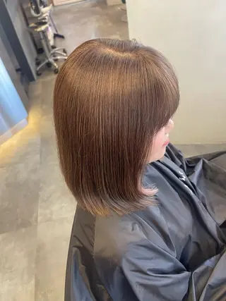 ミディアム カラー まつ毛パーマ🤎 透明感カラー🌿のヘアスタイル