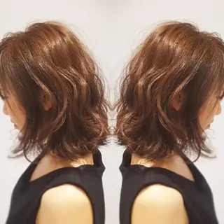 ミディアム カラー 美髪⭐︎髪質改善 井上　康司のヘアスタイル