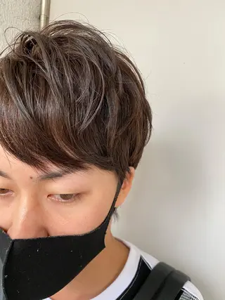 ミディアム カラー メンズ 柳澤 和也のヘアスタイル