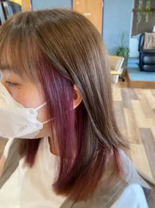 ミディアム カラー 中野 紹江のヘアスタイル