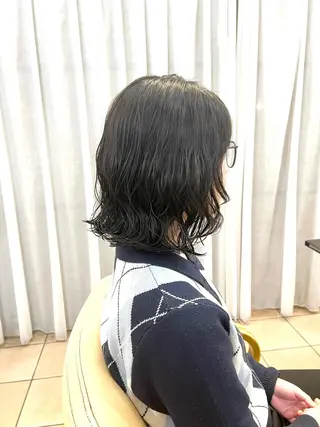 ミディアム パーマ 地毛風ストレート ⚡️下ノ村柊斗⚡️のヘアスタイル