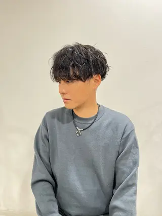 パーマ メンズ 心斎橋バレイヤージュ 小林勝貴のヘアスタイル