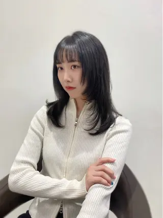 ミディアム カラー 岡山 愛のヘアスタイル