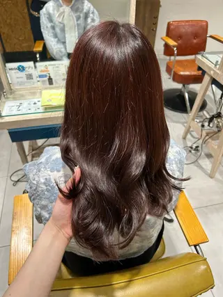 セミロング カラー 関口 桃花🌷 暖色カラーのヘアスタイル