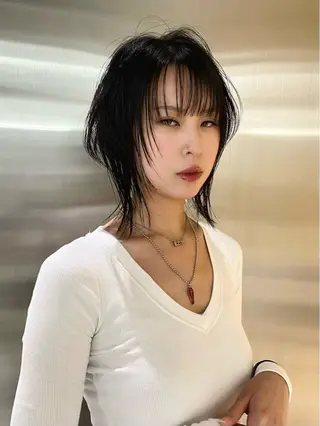 ショート カラー ハイライト、レイヤー カット/西梅田/中西のヘアスタイル