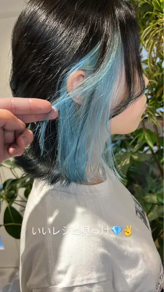 ミディアム カラー mimiiy梅田 中崎町ハイトーンのヘアスタイル