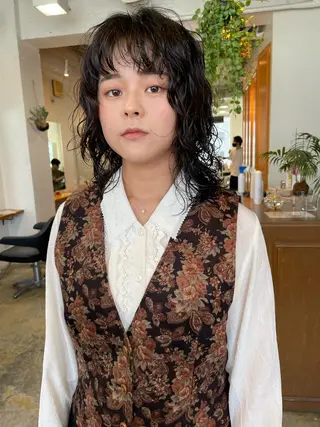 ミディアム カラー パーマ レイヤー/似合わせ TAKUYAのヘアスタイル