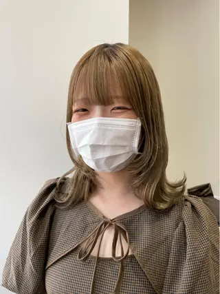 ミディアム カラー パーマ ヘアアレンジ ミズタ マイのヘアスタイル