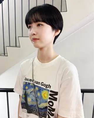 ショート Vibe所属・hanami パーマ/透明感カラーのヘアスタイル