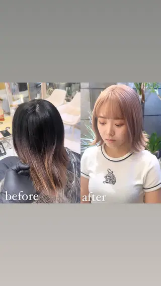 ミディアム カラー 🥇メンズパーマ /縮毛矯正/木村神心のヘアスタイル