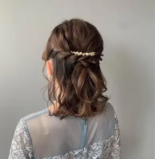 セミロング カラー ヘアアレンジ k-twoたき✨艶感 カラー/美髪矯正のヘアスタイル