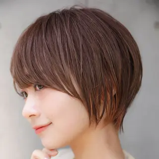 ショート カラー パーマ ⭐️顔周りのこだわり 可愛くします⭐️岡安のヘアスタイル